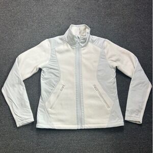 Lululemon Fleece Lined Running Jacket Bone Vapor Womens 6 Full Zip Mock Neck Gym